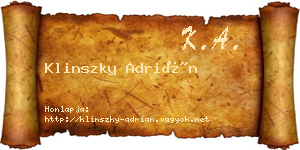 Klinszky Adrián névjegykártya