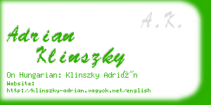 adrian klinszky business card